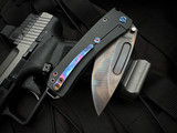 Medford Midi Marauder DLC Titanium Body and Flamed Hardware w/ S45VN Vulcan Drop Point Blade (3.25")