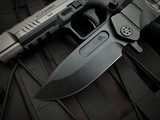 Medford USMC Fighter Flipper DLC "Ghosted Molon Labe" Titanium Body w/ S45VN DLC Plain Edge Blade (4.25")