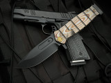 Medford USMC Fighter Flipper Bronzed "Multi G-10" Titanium Body w/ S45VN DLC Plain Edge Blade (4.25")