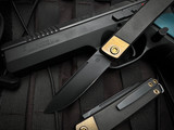 Medford Gentleman Jack 2 Slipjoint Folder Black Titanium Body and Bronzed Bolsters w/ S45VN DLC Plain Edge Blade (3.1")