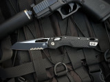 Microtech MSI RAM-LOK Folder Black Tri-Grip Polymer Body w/ Black Partially Serrated Blade (3.75") 210T-2PMBK