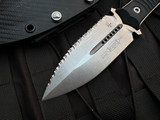 CONSIGNMENT Microtech SBD Fixed Blade Black G10 Handle w/ M390 Stonewashed Full Serrated Blade (4.4") 201-12