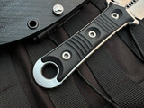 CONSIGNMENT Microtech SBD Fixed Blade Black G10 Handle w/ M390 Stonewashed Full Serrated Blade (4.4") 201-12