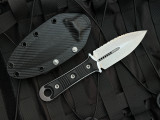 CONSIGNMENT Microtech SBD Fixed Blade Black G10 Handle w/ M390 Stonewashed Full Serrated Blade (4.4") 201-12