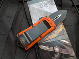 Microtech Exocet D/E Orange Aluminum Body w/ Black Plain Edge Blade (1.95") 157-1OR