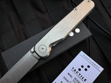 CONSIGNMENT Tactile Knife Co Rockwall Folder Flat Titanium Body w/ Magnacut Stonewashed Tanto Plain Edge Blade (2.84")