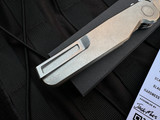 CONSIGNMENT Tactile Knife Co Rockwall Folder Flat Titanium Body w/ Magnacut Stonewashed Tanto Plain Edge Blade (2.84")
