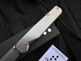 CONSIGNMENT Tactile Knife Co Rockwall Folder Flat Titanium Body w/ Magnacut Stonewashed Tanto Plain Edge Blade (2.84")