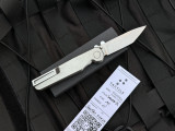 CONSIGNMENT Tactile Knife Co Rockwall Folder Flat Titanium Body w/ Magnacut Stonewashed Tanto Plain Edge Blade (2.84")