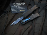 Microtech Hera II Mini Recurve Black Claw Burst Pattern Body w/ Vegas Forge Blued Spirograph Pattern Damascus Plain Edge Blade (2.875") 1705M-16MS1