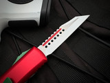 Microtech UTX-85 Warhound Christmas Edition Aluminum Body w/ White and Red Plain Edge Blade (3.1") 719W-1CMAS