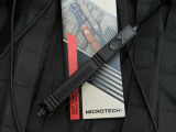 PRE-OWNED Microtech Gen II Scarab II D/E Shadow Black Aluminum Body w/ DLC Hardware and DLC Fully Serrated Blade (3.9") 280-3DLCTSH