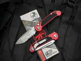 Microtech LUDT T/E Auto Folder Red Aluminum Body w/ Stonewashed Partially Serrated Blade (3.5") 1136-11RD