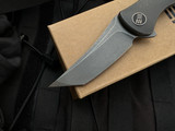 PRE-OWNED WE Knives Synergy2 Integral Milled Titanium Body w/ M390 Stonewashed Plain Edge Blade (3.5") 912C CMT3