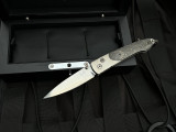 PRE-OWNED William Henry Lancet B10 "Daily" Lightning Strike Carbon Fiber Inlaid Titanium Body w/ ZDP-189 Core Stainless Blade (2.75") 2110-0225