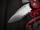 Microtech LUDT S/E Auto Folder Red Aluminum Body w/ M390MK Stonewashed Partially Serrated Blade (3.5") 1135-11RD