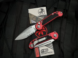 Microtech LUDT S/E Auto Folder Red Aluminum Body w/ M390MK Stonewashed Partially Serrated Blade (3.5") 1135-11RD
