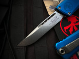 Microtech Combat Troodon S/E Blue Aluminum Body w/ Stonewashed Plain Edge Blade (3.8") 1143-10BL