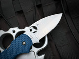 Spyderco Sage 5 Cobalt Blue FRN Lightweight Body w/ SPY27 Satin Plain Edge Blade (3") C123PCBL