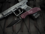 Spyderco Stretch 2 XL Burgundy FRN Lightweight Body w/ PD#1 Black Plain Edge Blade (4") C258BGBKP