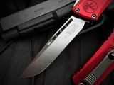 Microtech Combat Troodon S/E Red Aluminum Body w/ M390MK Stonewashed Plain Edge Blade (3.8") 1143-10RD