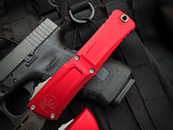 Microtech Combat Troodon S/E Red Aluminum Body w/ M390MK Stonewashed Partially Serrated Blade (3.8") 1143-11RD