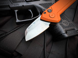 Buck Knives 839 Mini Deploy Auto Folder Orange Cerakote Aluminum Body w/ 154CM Satin Plain Edge Blade (1.75") 0839ORS-B