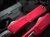 Microtech Combat Troodon D/E Red Aluminum Body w/ Stonewashed Plain Edge Blade (3.8") 1142-10RD