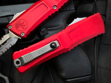 Microtech Combat Troodon D/E Red Aluminum Body w/ Stonewashed Partially Serrated Blade (3.8") 1142-11RD