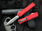 Microtech Combat Troodon D/E Red Aluminum Body w/ Stonewashed Partially Serrated Blade (3.8") 1142-11RD