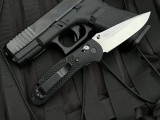 PRE-OWNED Benchmade Griptilian Axis Lock Folder Black Grivory Body w/ S30V Stonewashed Plain Edge Blade (3.45") 551-S30V