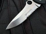PRE-OWNED Spyderco bob Terzoula Starmate Folder Black G10 Body w/ CPM 440V Satin Partially Serrated Blade (3.625") C55GPSE
