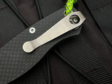 PRE-OWNED Spyderco Paramilitary 2 Folder Black Carbon Fiber Body w/ CPM-M4 Satin Plain Edge Blade (3.5") C81CFM42