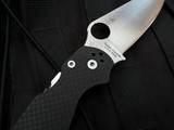 PRE-OWNED Spyderco Paramilitary 2 Folder Black Carbon Fiber Body w/ CPM-M4 Satin Plain Edge Blade (3.5") C81CFM42