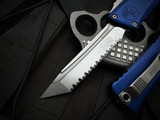 Microtech Combat Troodon T/E Navy Blue Aluminum Body w/ M390MK Stonewashed Full Serrated Blade (3.8") 1144-12NA