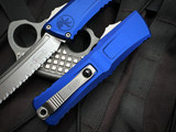 Microtech Combat Troodon T/E Navy Blue Aluminum Body w/ M390MK Stonewashed Full Serrated Blade (3.8") 1144-12NA