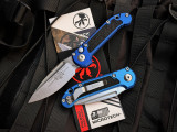 Microtech LUDT S/E Blue Aluminum Body w/ M390MK Stonewashed Plain Edge Blade ( 3.5") 1135-10BL