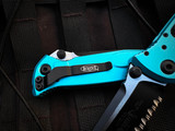 Microtech Socom Elite S/E Folder Turquoise Aluminum Body w/ Black Partially Serrated Blade (4") 160-2TQ