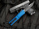 Microtech Combat Troodon S/E Blue Aluminum Body w/ M390MK Black Plain Edge Blade (3.8") 1143-1BL