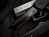 Microtech Combat Troodon T/E Black Tactical Aluminum Body w/ M390MK Black Partially Serrated Blade (3.8") 1144-2T