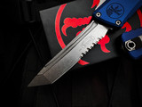 Microtech Combat Troodon T/E Navy Blue Aluminum Body w/ M390MK Stonewashed Partially Serrated Blade (3.8") 1144-11NA