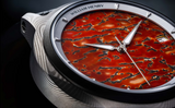 William Henry Legacy Dinosaur Hand-Forged Damascus Wristwatch w/ Fossil Dinosaur Bone Dial Edition of 250 pieces