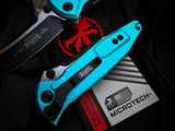 Microtech Socom Elite S/E Folder Turquoise Aluminum Body w/ M390MK Black Plain Edge Blade (4") 160-1TQ