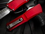 Microtech Combat Troodon Interceptor Red Aluminum Body w/ M390MK Stonewashed Plain Edge Blade (3.8") 1217-10RDS