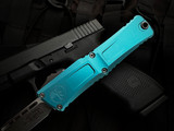 Microtech Combat Troodon S/E Turquoise Aluminum Body w/ M390MK Stonewashed Plain Edge Blade (3.8") 1143-10TQ