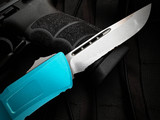 Microtech Combat Troodon S/E Turquoise Aluminum Body w/ M390MK Stonewashed Partially Serrated Blade (3.8") 1143-11TQ