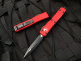 Microtech Ultratech D/E Red Aluminum Body w/ Black Plain Edge Blade (3.4”) 122-1RD
