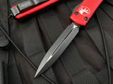 Microtech Ultratech D/E Red Aluminum Body w/ Black Plain Edge Blade (3.4”) 122-1RD