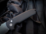 PRE-OWNED Pro-Tech Rockeye Auto Folder Black Aluminum Body w/ CPM-D2 Smoky Grey DLC Plain Edge Blade (3.4") LG321-D2
