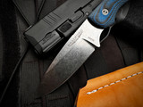 Bradford Knives Guardian3.2 Fixed Blade 3D Microtextured Black and Blue G10 Scales w/ M390 Stonewashed Sabre Grind Blade (3.5") 3.2S-113-M390